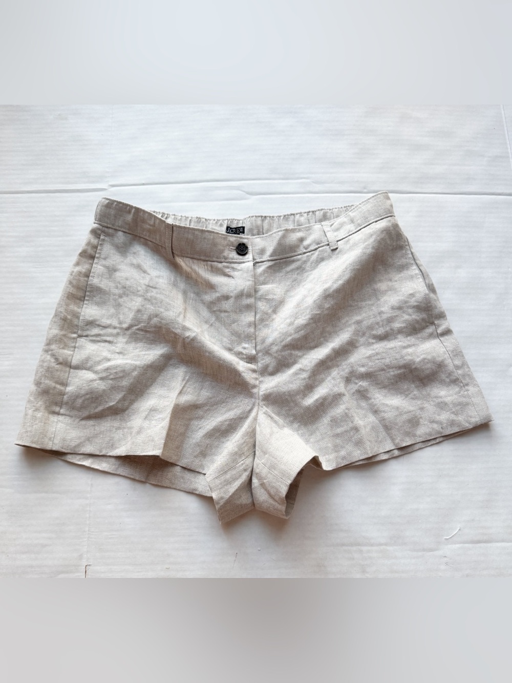 J. Crew New 3” Linen Shorts in Natural Stone NWT